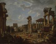 Giovanni Paolo Panini A Capriccio of the Roman Forum painting